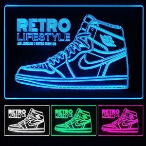 AIR JORDAN 1 RETRO HIGH TOP OG LED - Jordans Acrylic LED Sign 12x8 inches